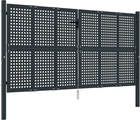 vidaXL Πόρτα Κήπου Ανθρακί 300x125 εκ. Ατσάλι