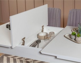 Extendable Dining Table &amp; Chairs Set (5 Pieces) Vina 0701 - 4 - White, Grey White
Grey