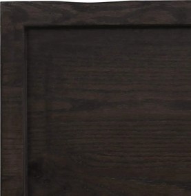 vidaXL Επιφάνεια Τραπεζιού Σκούρο Καφέ 100x60x(2-6)εκ Επεξ. Μασίφ Δρυς