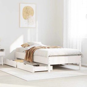 vidaXL Σκελετός Κρεβ. Χωρίς Στρώμα Λευκό 75x190 εκ Μασίφ Πεύκο