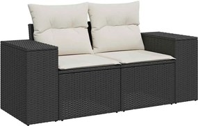 vidaXL Σετ Καναπέ Κήπου με μαξιλάρι 9 pcs Μαύρο Πολυ ράταν