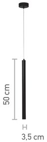 Κρεμαστό φωτιστικό LED 5W 3000K σε μαύρη απόχρωση D:50cm (4018-BL) - Μέταλλο - 4018-BL