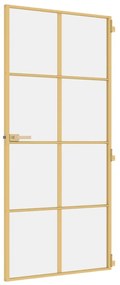 vidaXL Εσωτερική Πόρτα Χρυσή 93 x 201,5 εκ. Ψημένο Γυαλί & Αλουμίνιο