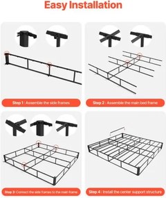 VEVOR Box Spring Queen Size Bed Frame with Fabric Cloth 79.1 L x 59.4 W x 4 H in