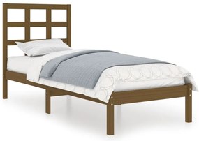 vidaXL Πλαίσιο Κρεβατιού Καφέ Μελί 100 x 200 εκ. Μασίφ Ξύλο Πεύκου