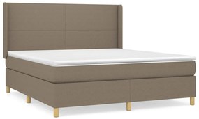 vidaXL Κρεβάτι Boxspring με Στρώμα Taupe 180x200 εκ. Υφασμάτινο