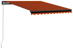 Τέντα Συρόμενη Χειροκίνητη Πορτοκαλί / Καφέ 300 x 250 εκ.
