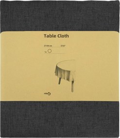 vidaXL Ύφασμα Τραπέζης Σκούρο Γκρι Διάμ. 140 cm Γύρος