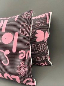 Stewehome Σετ 2 Μαξιλαροθήκες Ύπνου με Μοτίβο ΑΓΑΠΗ 50x70 cm