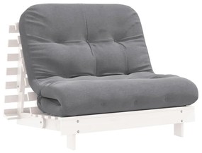 vidaXL Καναπές Κρεβάτι Futon με Στρώμα 100x206x11εκ. Μασίφ Ξύλο Πεύκου