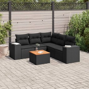vidaXL Patio Sofa Set 5-θέσια Black