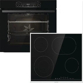 GORENJE BOS6737E06BG & ECT43X Σετ Φούρνος Άνω πάγκου 77lt & Κεραμική Εστία Π59.5εκ