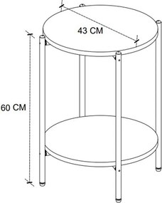 Τραπεζάκι βοηθητικό Argento Megapap χρώμα ανθρακί 43x43x60εκ.