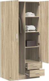 vidaXL Ντουλάπα Χρώμα Sonoma-Δρυς 80 x 52 x 180 εκ. από Επεξ. Ξύλο