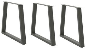 vidaXL Πόδια Τραπεζαρίας Σχήματος V 3 τεμ. Ανθρακί 80x(72-73,3) εκ. Ατσάλι