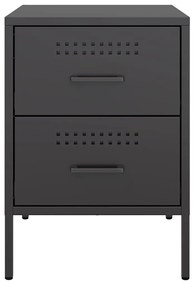vidaXL Κομοδίνο Μαύρο 36x39x50,5 εκ. από Χάλυβα