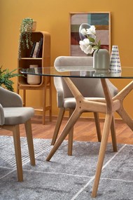 ASHMORE table, color: top - transparent, legs - natural DIOMMI V-CH-ASHMORE-ST