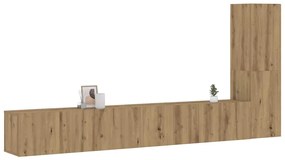 vidaXL 3 τεμαχίων σετ επίτοιχου ντουλαπιού τηλεόρασης