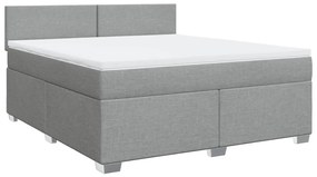 ΚΡΕΒΑΤΙ BOXSPRING ΜΕ ΣΤΡΩΜΑ ΑΝΟΙΧΤΟ ΓΚΡΙ 180X200 ΕΚ. ΥΦΑΣΜΑΤΙΝΟ 3288260