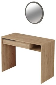 Τουαλέτα κρεβατοκάμαρας-καθρέπτης Dorjie μελαμίνης φυσικό-ανθρακί 100x44.5x75εκ 100x44.5x75 εκ.