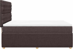 vidaXL Κρεβάτι Boxspring με Στρώμα Σκούρο Καφέ 160x200 εκ Υφασμάτινο