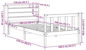 ΣΚΕΛΕΤΟΣ ΚΡΕΒΑΤΙΟΥ ΧΩΡΙΣ ΣΤΡΩΜΑ 100X200 ΕΚ. ΜΑΣΙΦ ΠΕΥΚΟ 3306576