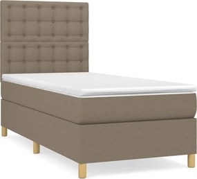 vidaXL Κρεβάτι Boxspring με Στρώμα Taupe 80x200 εκ. Υφασμάτινο