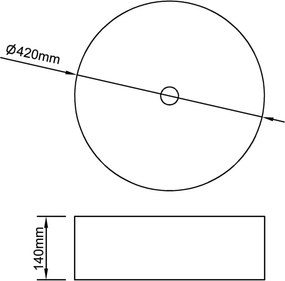 vidaXL Νιπτήρας Ασημί 42 x 14 εκ. Κεραμικός