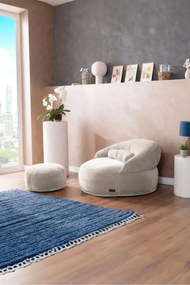 Stewehome Σετ δρομέα ανάπαυσης με πολυθρόνα και πουφ μοντέρνου στιλ 110x110x110 cm