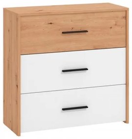 ΣΥΡΤΑΡΙΕΡΑ VARADERO 3F ARTISAN OAK-ΛΕΥΚΟ 80,5x33x80,5εκ fld 11011611