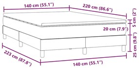 Box Spring Κρεβάτι με στρώμα Μαύρο 140x220 cm Βελούδινο - Μαύρο