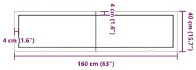 Ράφι Τοίχου Ανοιχτό Καφέ 160x40x(2-6)εκ. Επεξ. Μασίφ Ξύλο Δρυός - Καφέ