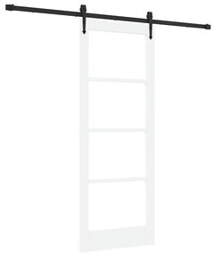vidaXL Συρόμενη Πόρτα Χειροκίνητος Λευκό 78 x 202 εκ. Ξύλο και μέταλλο