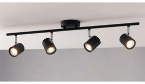 Φωτιστικό Οροφής - Σποτ Zero SPOT-ZERO-4 NER Ρυθμιζόμενο 4xGU10 70x15cm Black Intec Metal