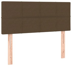 Κρεβάτι Boxspring με Στρώμα &amp; LED Σκ.Καφέ 120x190εκ. Υφασμάτινο 3270042