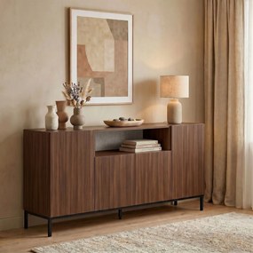 Κονσόλα Milano Καρυδί / Μαύρο ODON 160x40x80