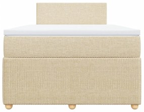 Κρεβάτι Boxspring με Στρώμα Κρεμ 120x190 εκ. Υφασμάτινο - Κρεμ