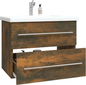 vidaXL Ντουλάπι Νιπτήρα Καπνιστή Δρυς 60 x 38,5 x 48 εκ. Επεξεργ. Ξύλο
