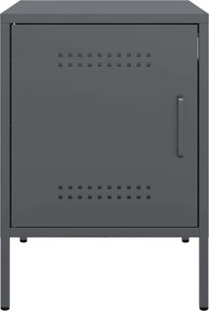 vidaXL Κομοδίνα 2 τεμ. Ανθρακί 36x39x50,5 εκ. από Χάλυβα