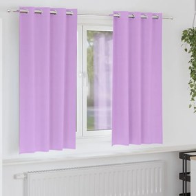 vidaXL Κουρτίνες με κουρτίνες 2 pcs Μοβ 175 x 140 εκ. Πολυεστέρας