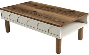 Τραπέζι Σαλονιού Bohem 845HCT2890 180x60x35,6cm Walnut-Cream