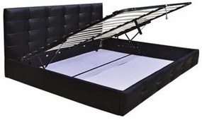 Κρεβάτι Mesa 326, Διπλό, Μαύρο, 160x200, Οικολογικό δέρμα, Τάβλες για Κρεβάτι, 168x215x107cm, 59 kg | Epipla1.gr