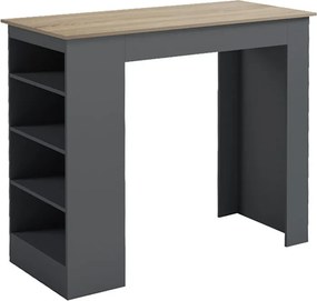 Τραπέζι μπαρ Riff pakoworld ανθρακί-επιφάνεια sonoma 120x55x105εκ