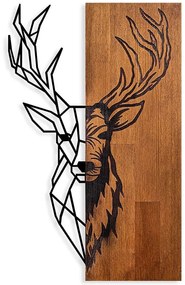 Διακοσμητικό Τοίχου Red Deer 891TNL2350 36x58cm Walnut-Black Wallity Μέταλλο,Ξύλο