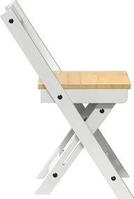 vidaXL Καρέκλες Τραπεζαρίας Πτυσσόμ. 4 τεμ. Corona Λευκές Μασίφ Πεύκο