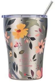 Estia 01-31787 Coffee Mug Save The Aegean Ανακυκλώσιμο Ποτήρι Θερμός Ανοξείδωτο BPA Free 350ml Silver Botanic με Καλαμάκι