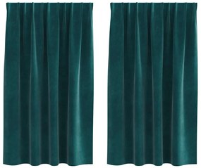 vidaXL Κουρτίνες 2 pcs Σκούρο πράσινο 140 x 140 cm Βελούδο