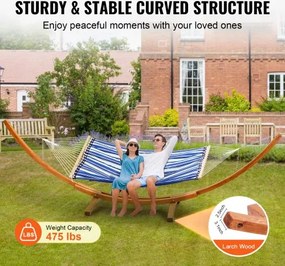 VEVOR Wooden Hammock Stand 475 lbs Capacity Hammock Frame Fits 9-13 ft Hammocks
