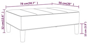 Υποπόδιο Κρεμ 78 x 56 x 32 εκ. Υφασμάτινο - Κρεμ