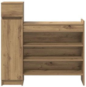 vidaXL Παπουτσοθήκη με συρτάρι artisan δρυς 100.5 x 28 x 100 εκ